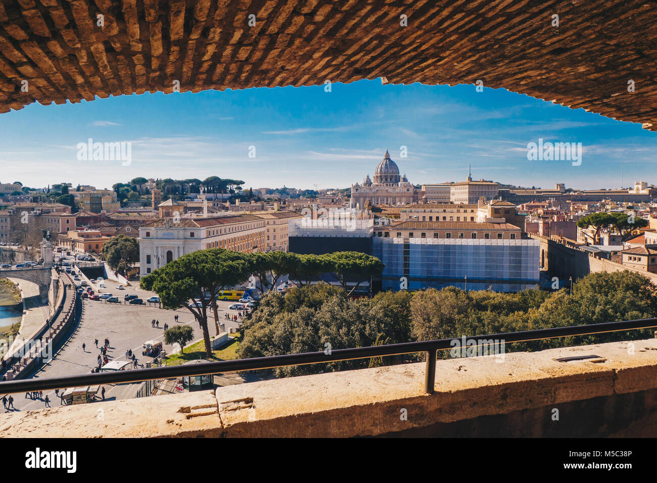 Rome skyline view  from the Castel Sant`Angelo, Italy Stock Photo